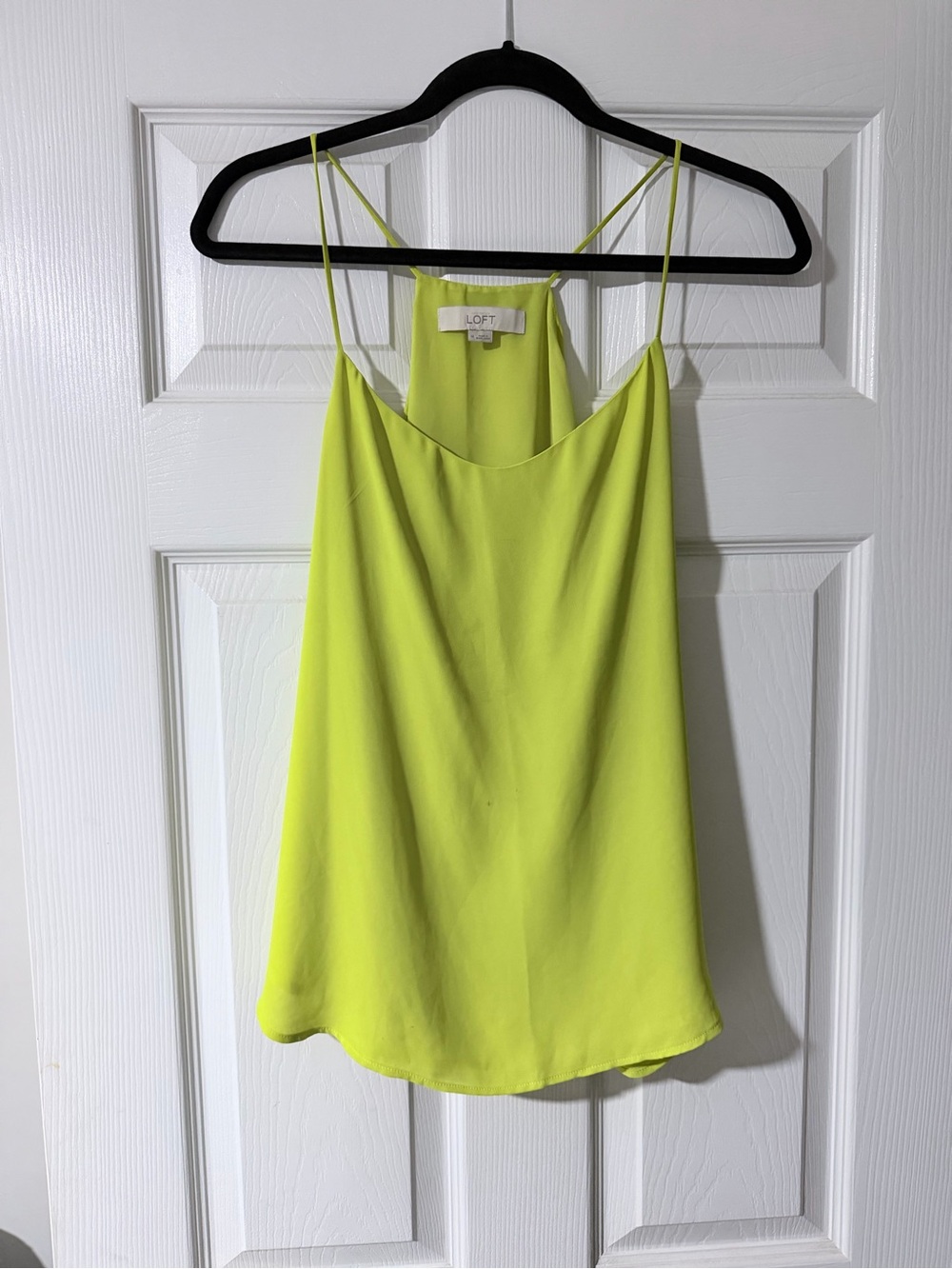 LOFT Neon Yellow Double-Strap Silk-Feel Cami